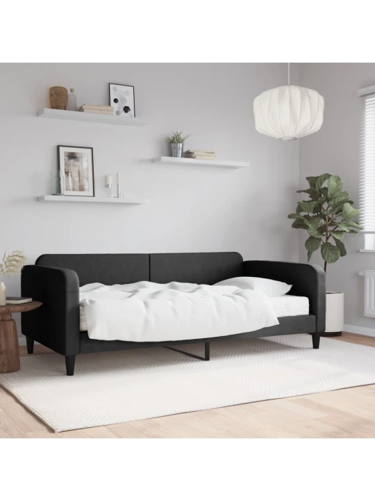 Válenda s matrací černá 100 x 200 cm textil