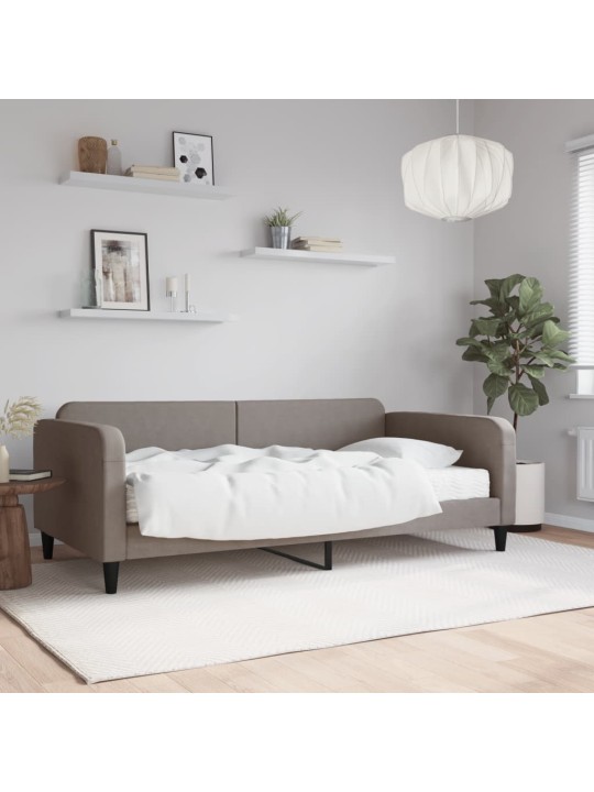 Válenda s matrací taupe 100 x 200 cm textil
