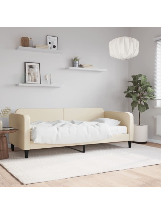 Válenda s matrací krémová 100 x 200 cm textil