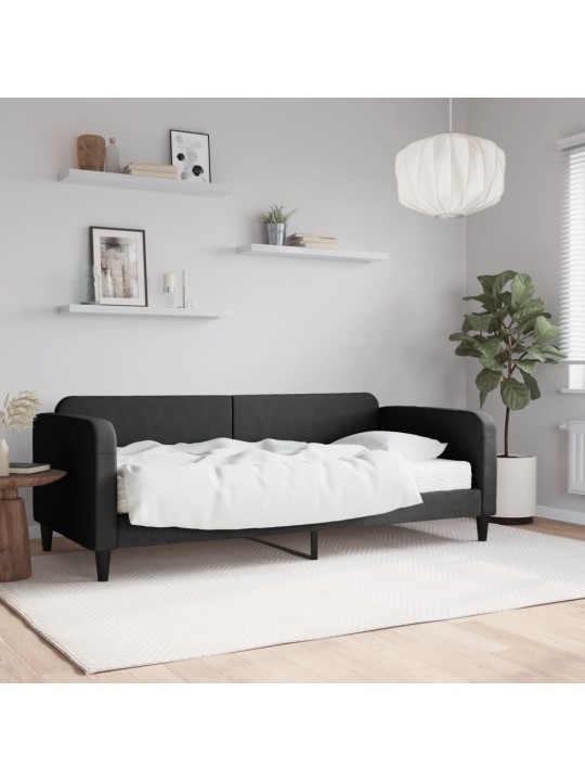 Válenda s matrací černá 90 x 190 cm textil
