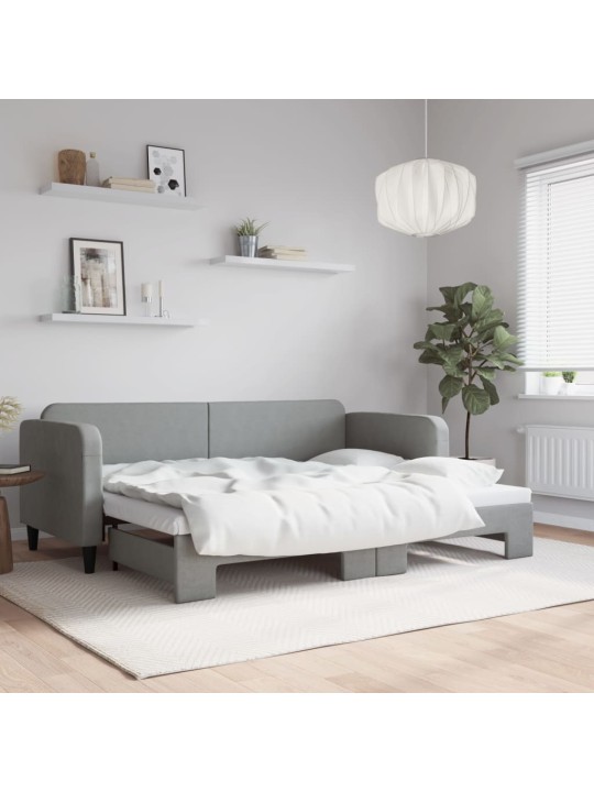 Válenda s přistýlkou světle šedá 80 x 200 cm textil