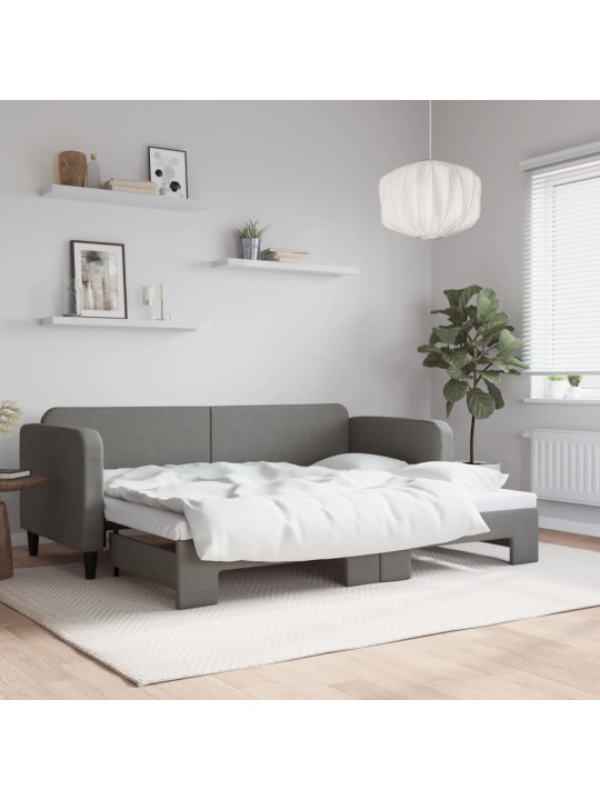 Válenda s přistýlkou tmavě šedá 80 x 200 cm textil
