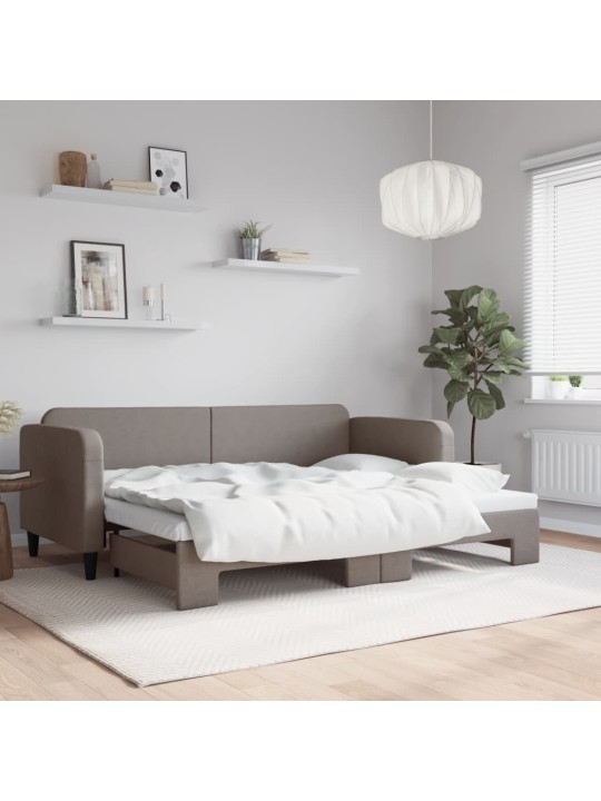 Válenda s přistýlkou taupe 80 x 200 cm textil