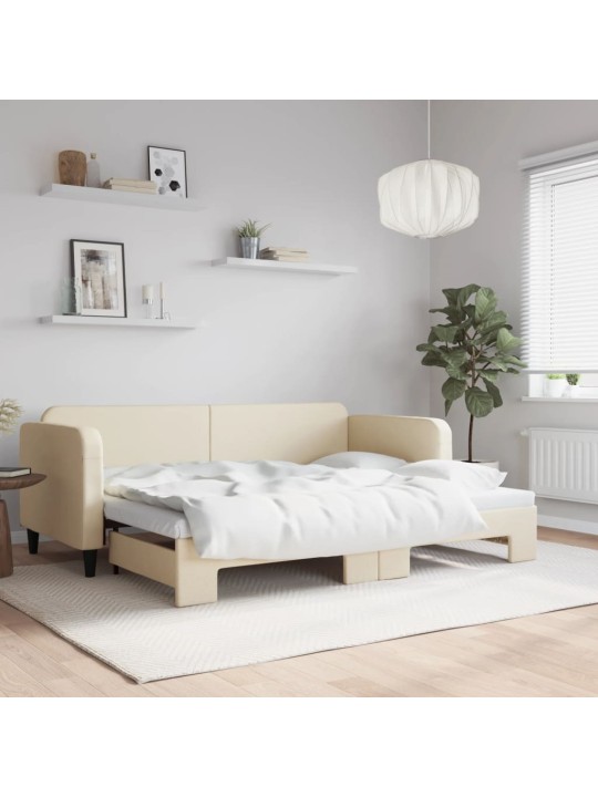 Válenda s přistýlkou krémová 80 x 200 cm textil