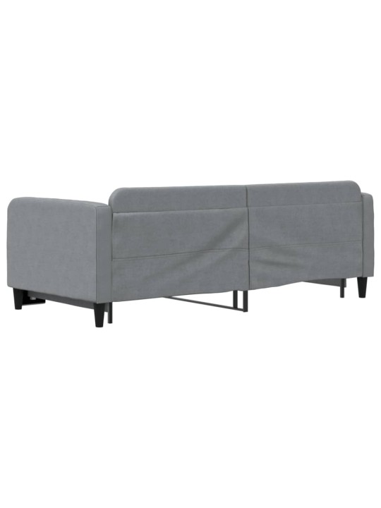 Válenda s přistýlkou světle šedá 90 x 200 cm textil