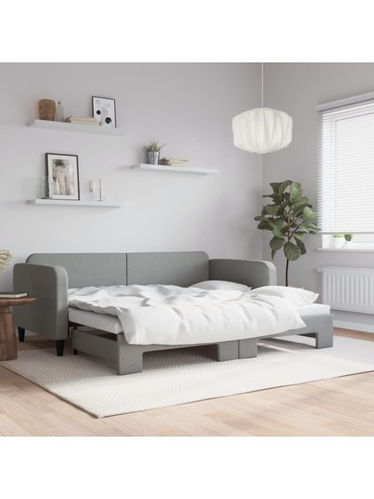 Válenda s přistýlkou světle šedá 90 x 200 cm textil
