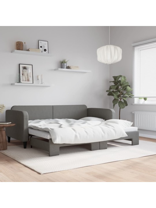 Válenda s přistýlkou tmavě šedá 90 x 200 cm textil