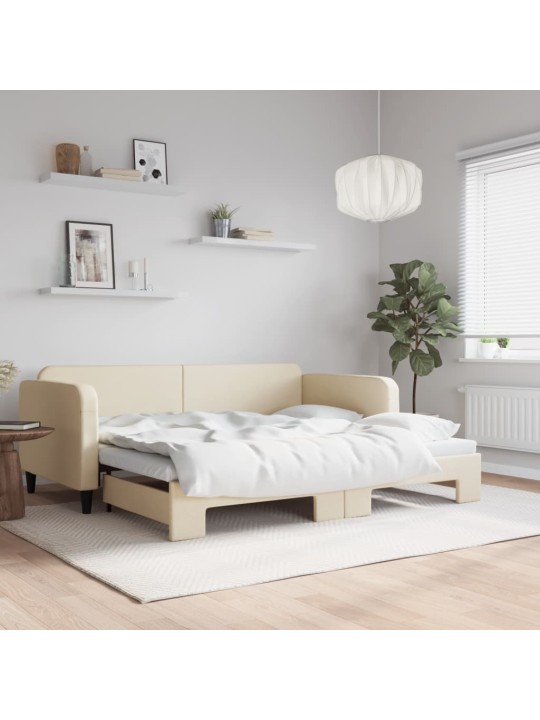 Válenda s přistýlkou krémová 90 x 200 cm textil