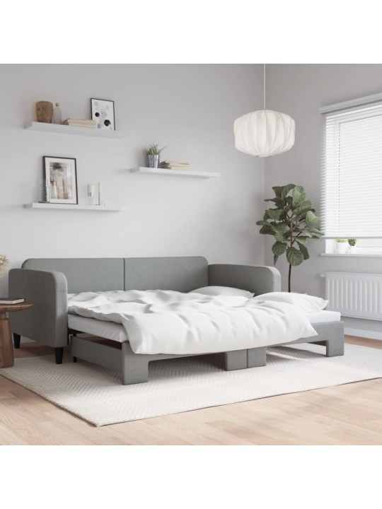 Válenda s přistýlkou světle šedá 100 x 200 cm textil