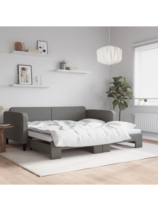 Válenda s přistýlkou tmavě šedá 100 x 200 cm textil
