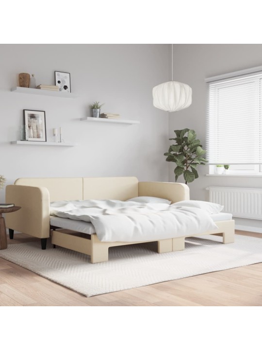 Válenda s přistýlkou krémová 100 x 200 cm textil