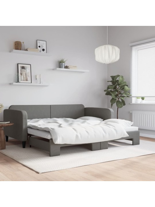 Válenda s přistýlkou tmavě šedá 90 x 190 cm textil