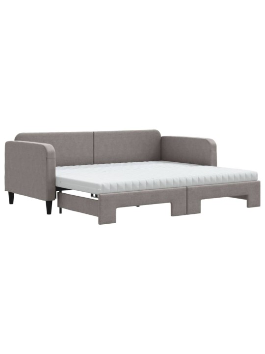 Válenda s přistýlkou a matracemi taupe 90 x 200 cm textil