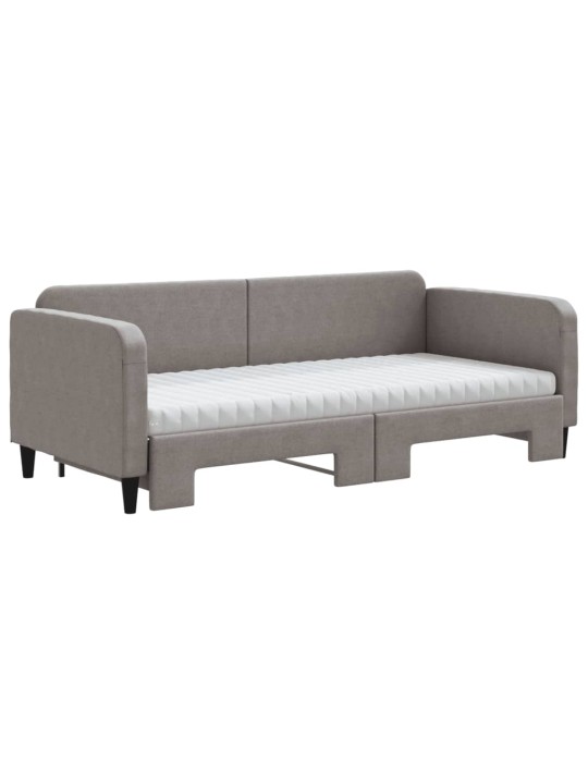 Válenda s přistýlkou a matracemi taupe 90 x 200 cm textil