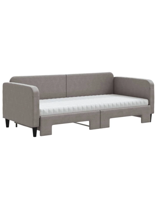Válenda s přistýlkou a matracemi taupe 90 x 200 cm textil