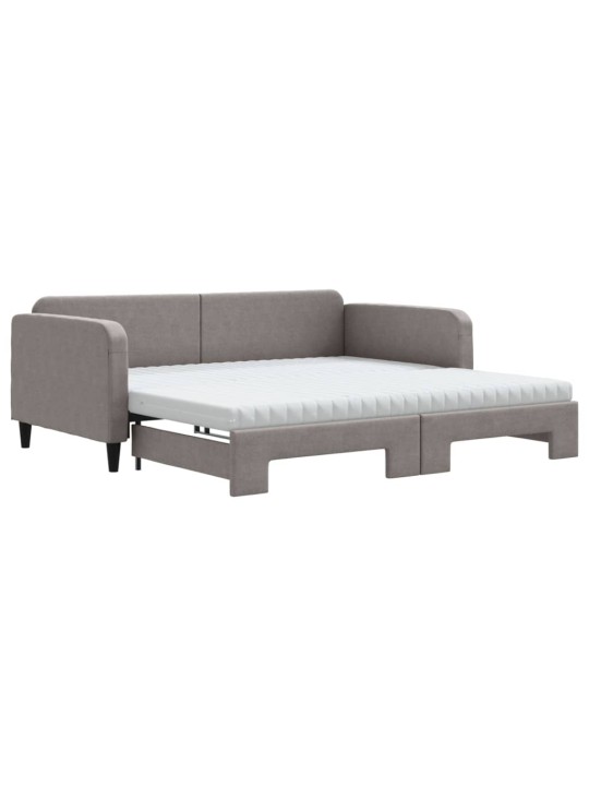 Válenda s přistýlkou a matracemi taupe 100 x 200 cm textil