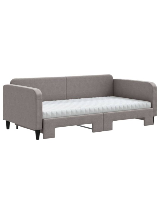 Válenda s přistýlkou a matracemi taupe 100 x 200 cm textil