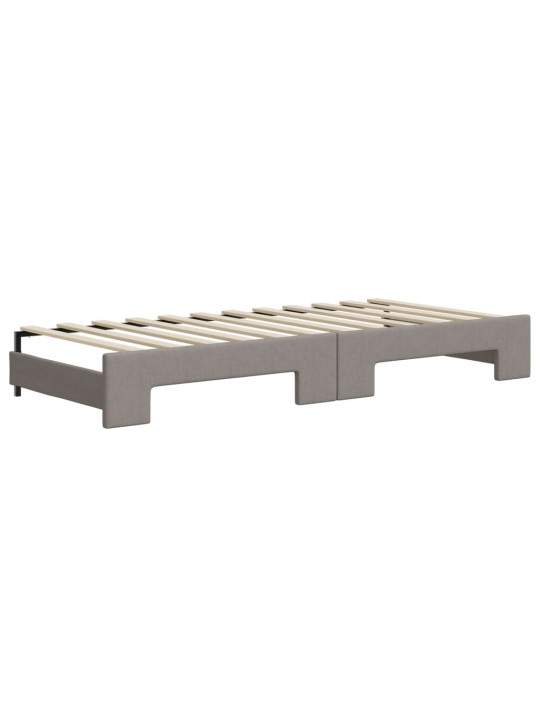 Válenda s přistýlkou a matracemi taupe 100 x 200 cm textil