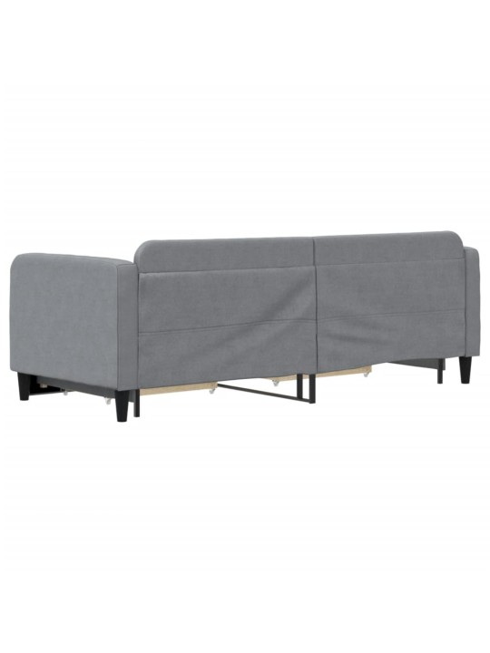 Válenda s přistýlkou a zásuvkami světle šedá 80 x 200 cm textil