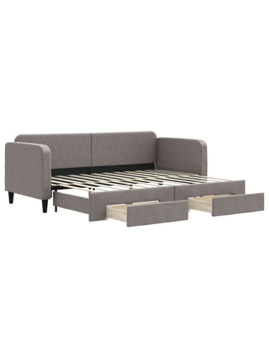 Válenda s přistýlkou a zásuvkami taupe 80 x 200 cm textil