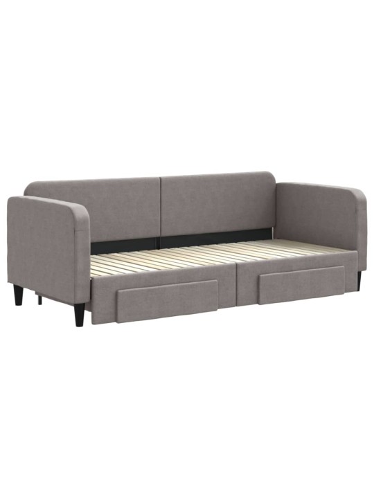 Válenda s přistýlkou a zásuvkami taupe 80 x 200 cm textil