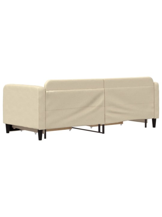 Válenda s přistýlkou a zásuvkami krémová 80 x 200 cm textil