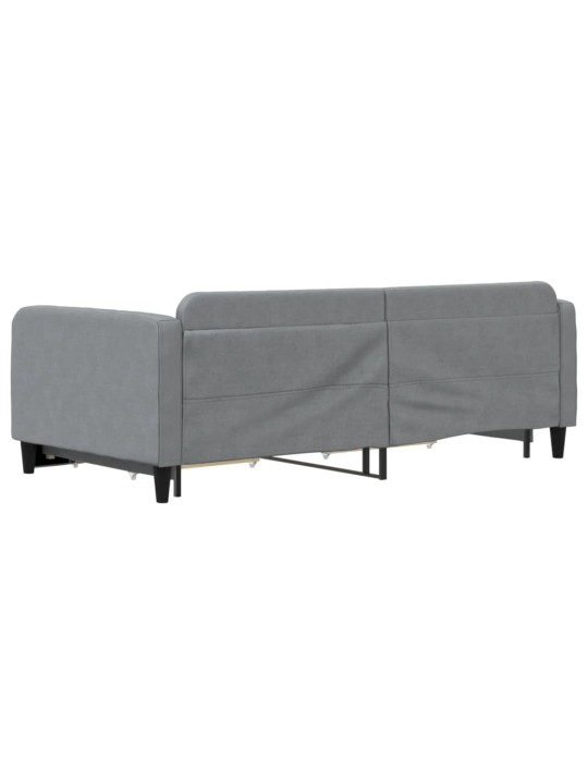 Válenda s přistýlkou a zásuvkami světle šedá 100x200 cm textil