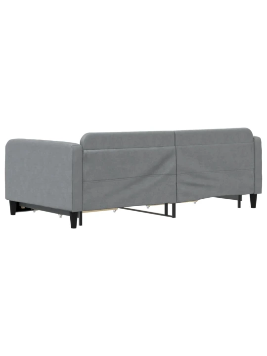 Válenda s přistýlkou a zásuvkami světle šedá 100x200 cm textil