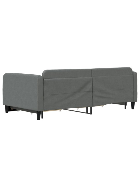 Válenda s přistýlkou a zásuvkami tmavě šedá 100 x 200 cm textil
