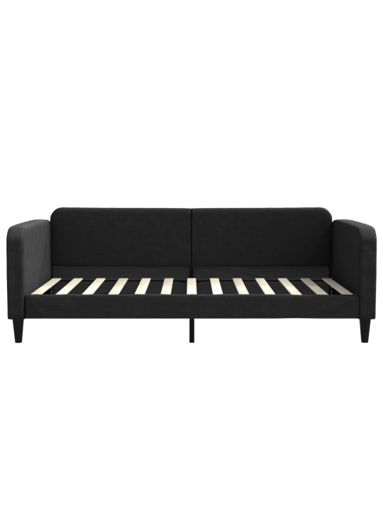 Válenda s přistýlkou a zásuvkami černá 100 x 200 cm textil