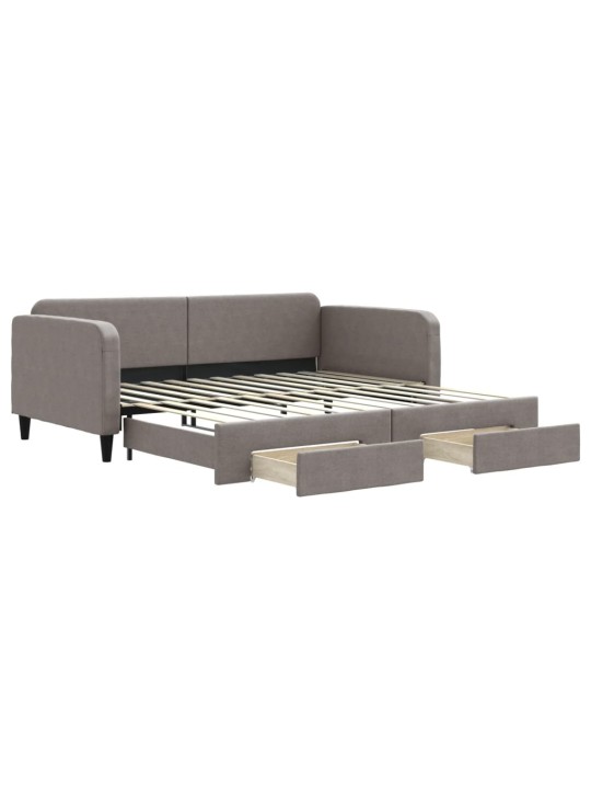 Válenda s přistýlkou a zásuvkami taupe 100 x 200 cm textil