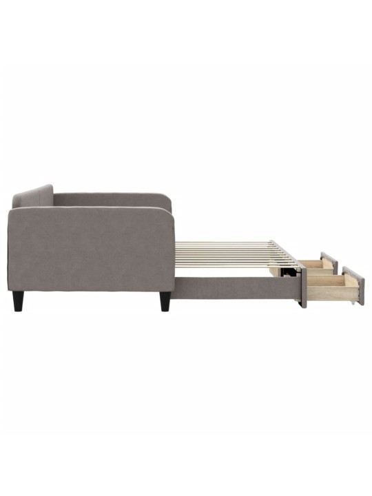 Válenda s přistýlkou a zásuvkami taupe 100 x 200 cm textil