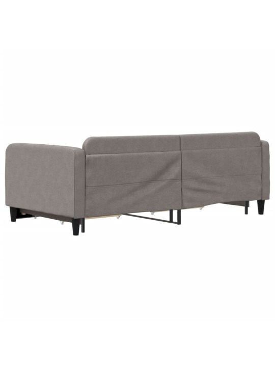 Válenda s přistýlkou a zásuvkami taupe 100 x 200 cm textil