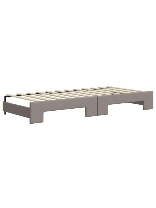 Válenda s přistýlkou a zásuvkami taupe 100 x 200 cm textil