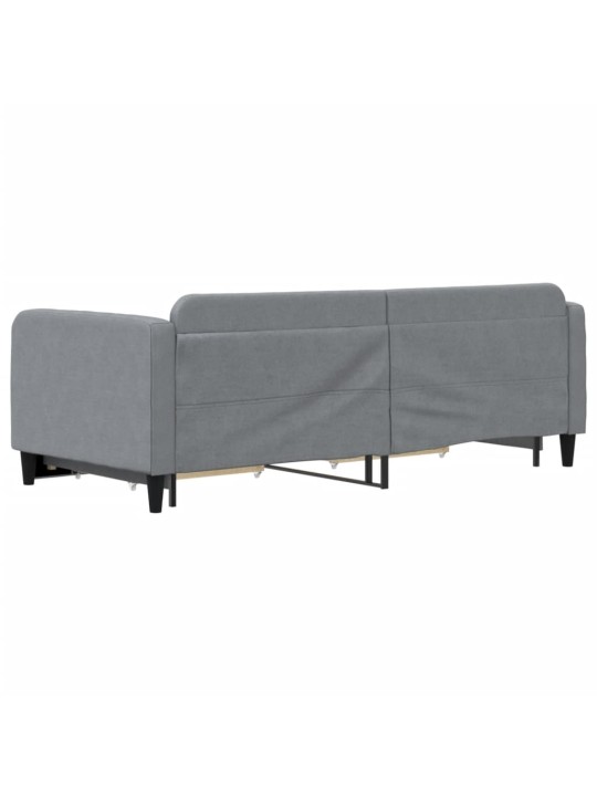 Válenda s přistýlkou a zásuvkami světle šedá 90 x 190 cm textil