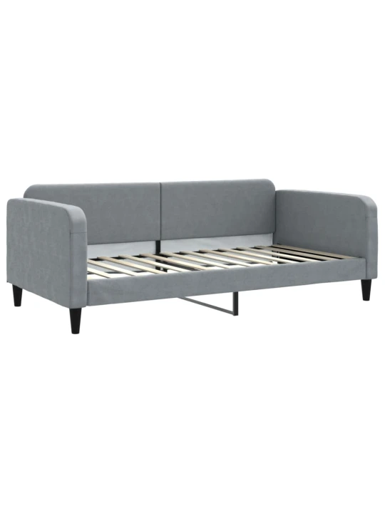 Válenda s přistýlkou a zásuvkami světle šedá 100x200 cm textil