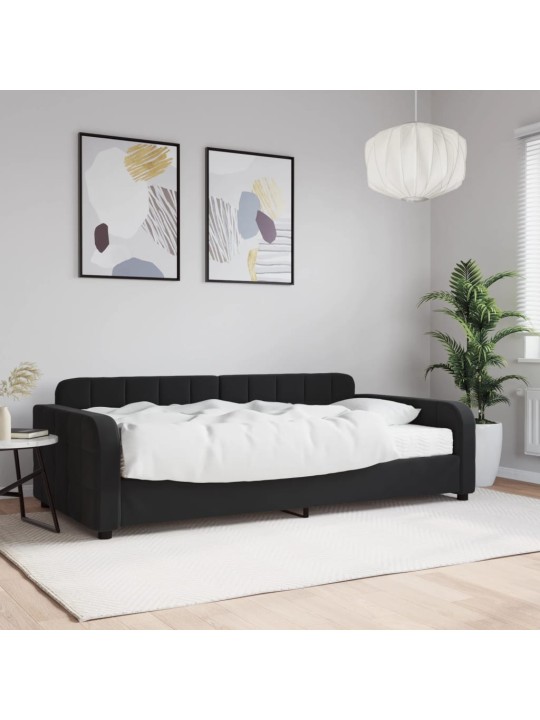 Válenda s matrací černá 100 x 200 cm samet