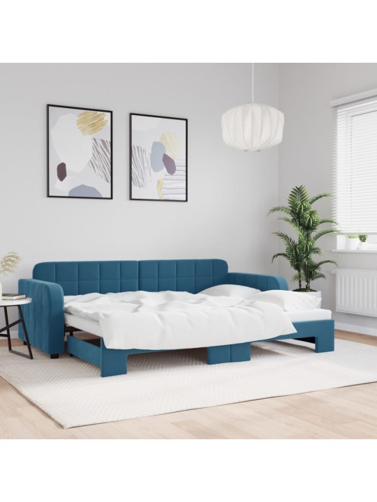 Válenda s přistýlkou modrá 80 x 200 cm samet
