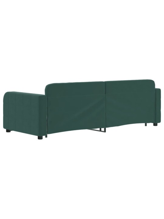 Válenda s přistýlkou tmavě zelená 80 x 200 cm samet