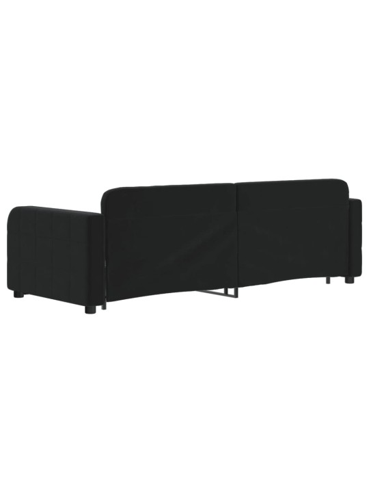 Válenda s přistýlkou černá 80 x 200 cm samet