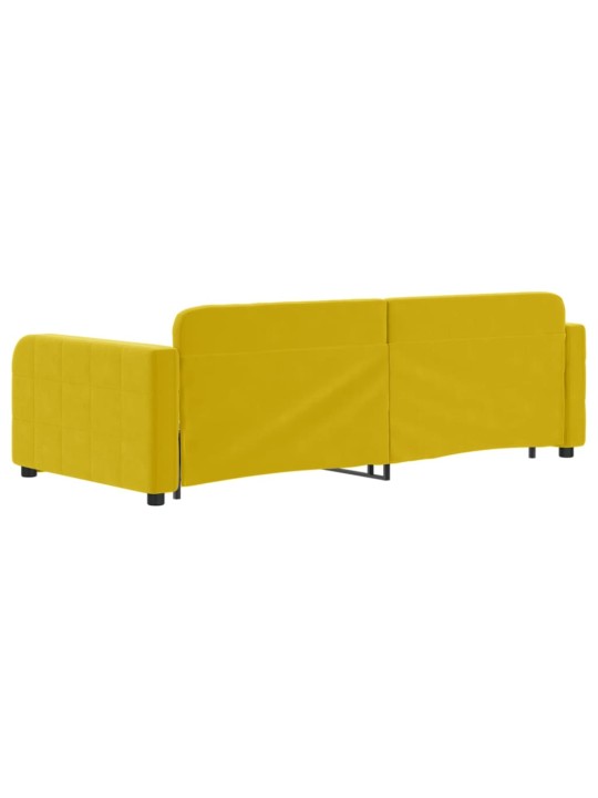 Válenda s přistýlkou žlutá 90 x 200 cm samet
