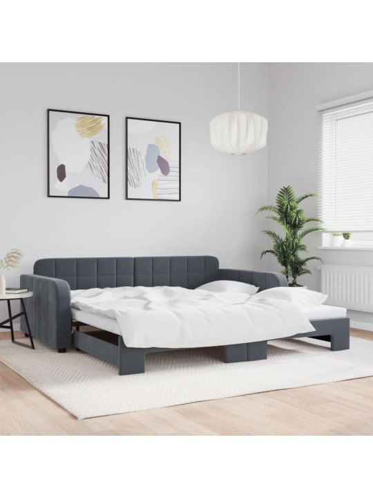 Válenda s přistýlkou tmavě šedá 100 x 200 cm samet