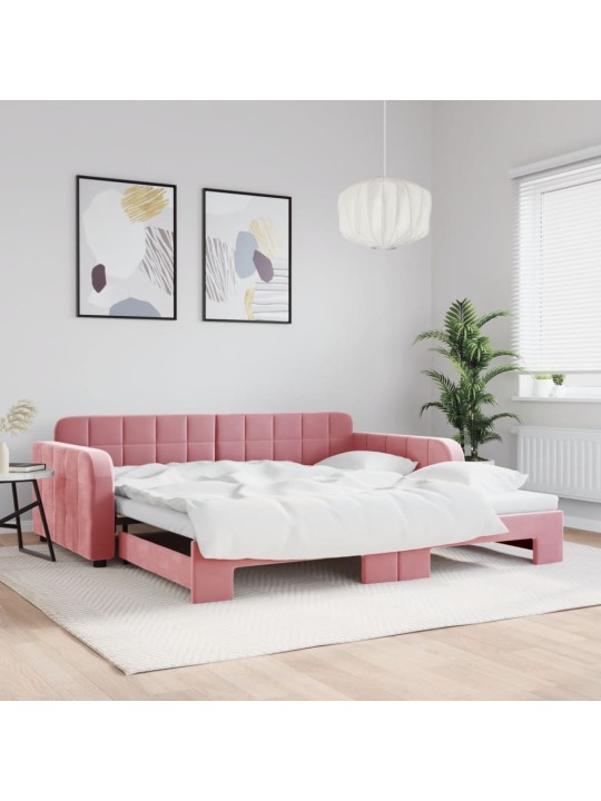 Válenda s přistýlkou růžová 100 x 200 cm samet