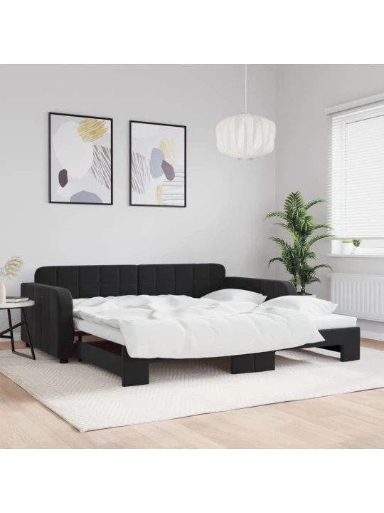 Válenda s přistýlkou černá 100 x 200 cm samet