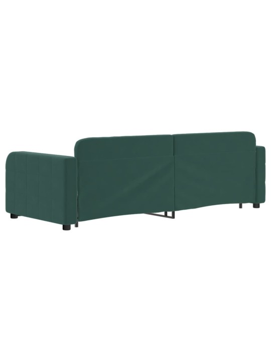 Válenda s přistýlkou a zásuvkami tmavě zelená 80 x 200 cm samet