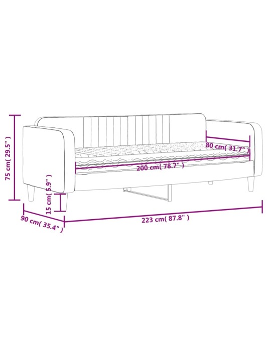 Válenda s matrací tmavě zelená 80 x 200 cm samet