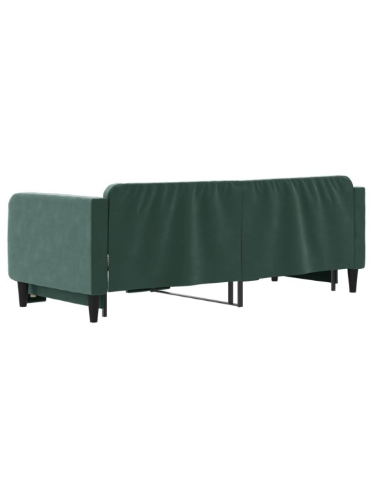 Válenda s přistýlkou tmavě zelená 80 x 200 cm samet