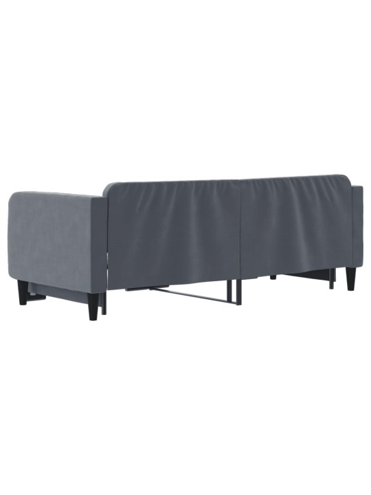 Válenda s přistýlkou tmavě šedá 90 x 200 cm samet