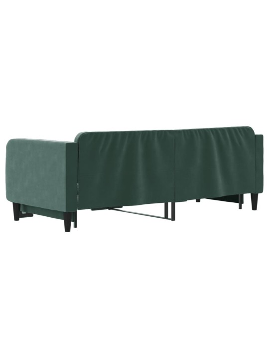 Válenda s přistýlkou tmavě zelená 90 x 200 cm samet