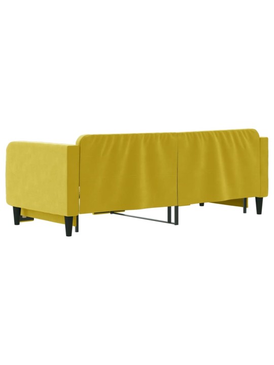 Válenda s přistýlkou žlutá 90 x 200 cm samet